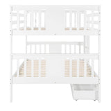 Full Over Full Solid Wood Bunk Bed With Drawers - Omega Lifestyles