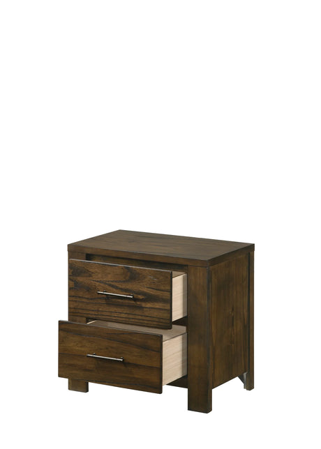 Oak Finish Synthetic Wood Classic Storage Nightstand - Omega Lifestyles