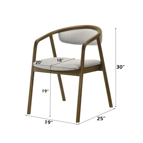 Gray Chenille Walnut Padded Side Chair - Omega Lifestyles