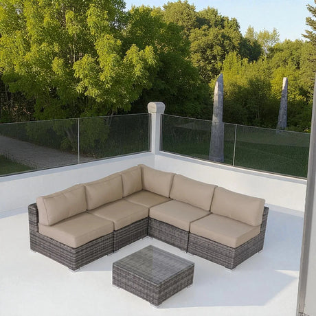 4-Piece Outdoor Wicker Patio Set With Premium Cushions - Omega Lifestyles