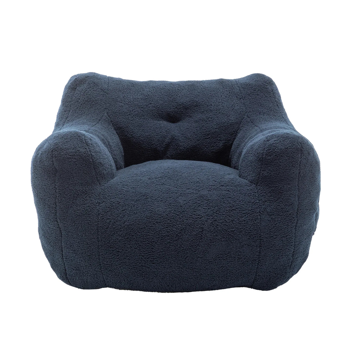 High-Density Foam Teddy Bean Bag Chair With Armrests - Omega Lifestyles