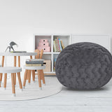 4-Foot Gray Faux Fur Memory Foam Bean Bag Chair - Omega Lifestyles