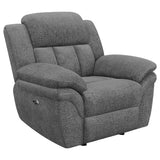 Charcoal Upholstered Power Glider Recliner With Pocket Coils - Omega Lifestyles