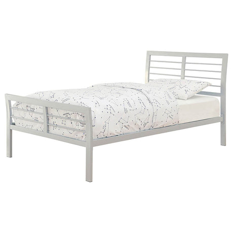 Twin Silver Metal Kids Bed Frame Contemporary - Omega Lifestyles