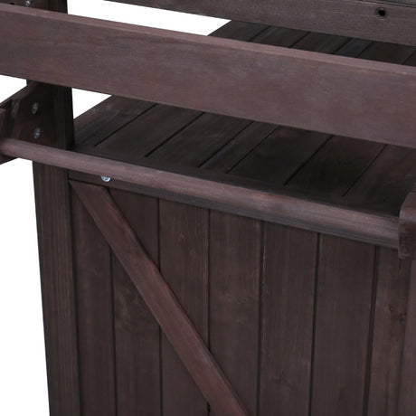 Outdoor Kitchen Island Solid Fir Wood Raised Shelf Cart - Omega Lifestyles