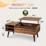 Wood Lift Top Coffee Table With Storage Shelf - Sleep Galleria