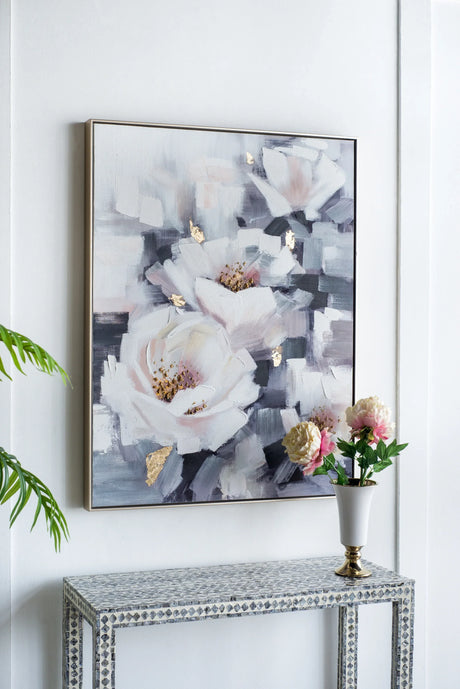 Sarah Multicolor Framed Floral Oil Painting Wall Art - Omega Lifestyles
