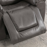 Grey Manual Recliner Chair With Storage Box And Cup Holders - Omega Lifestyles