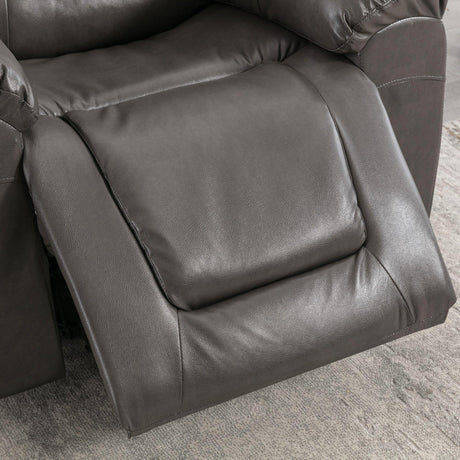 Grey Manual Recliner Chair With Storage Box And Cup Holders - Omega Lifestyles