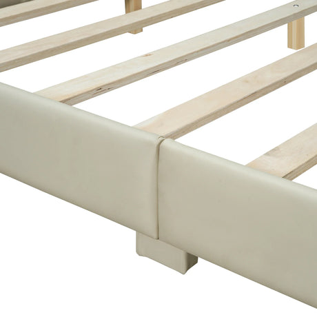 Queen Twin XL Upholstered PU Leather Platform Bed Set - Omega Lifestyles