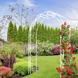 Cream White Metal Garden Arch Trellis Outdoor Arbor