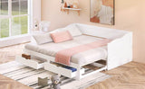 Solid Wood Extendable Twin Daybed With Trundle And Storage Drawers - Omega Lifestyles