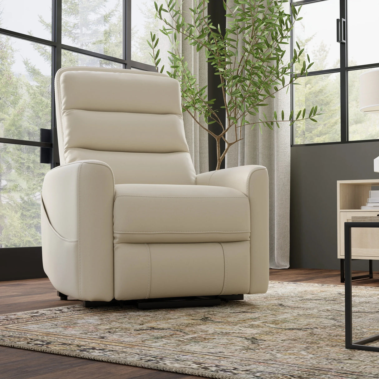 Faux Leather Power Lift Recliner Chair With USB Charging - Omega Lifestyles
