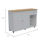 2-Piece Kitchen Island Cart And Pantry Cabinet Set - Omega Lifestyles