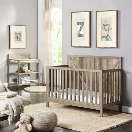 4-in-1 Convertible Solid Wood Barnside Crib Chestnut - Omega Lifestyles