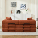 Corduroy Folding Sofa Bed With Foam Mattress And Pillows - Omega Lifestyles