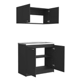 Black Particle Board Garage Cabinet Set - Omega Lifestyles