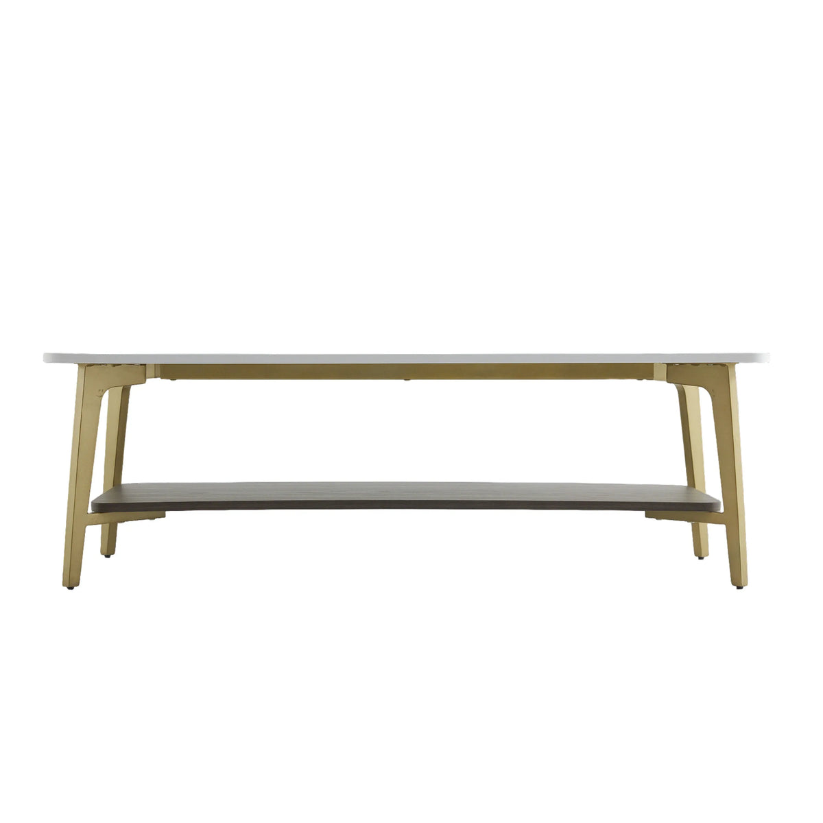 Golden White MDF Metal Frame Rectangular Coffee Table - Omega Lifestyles