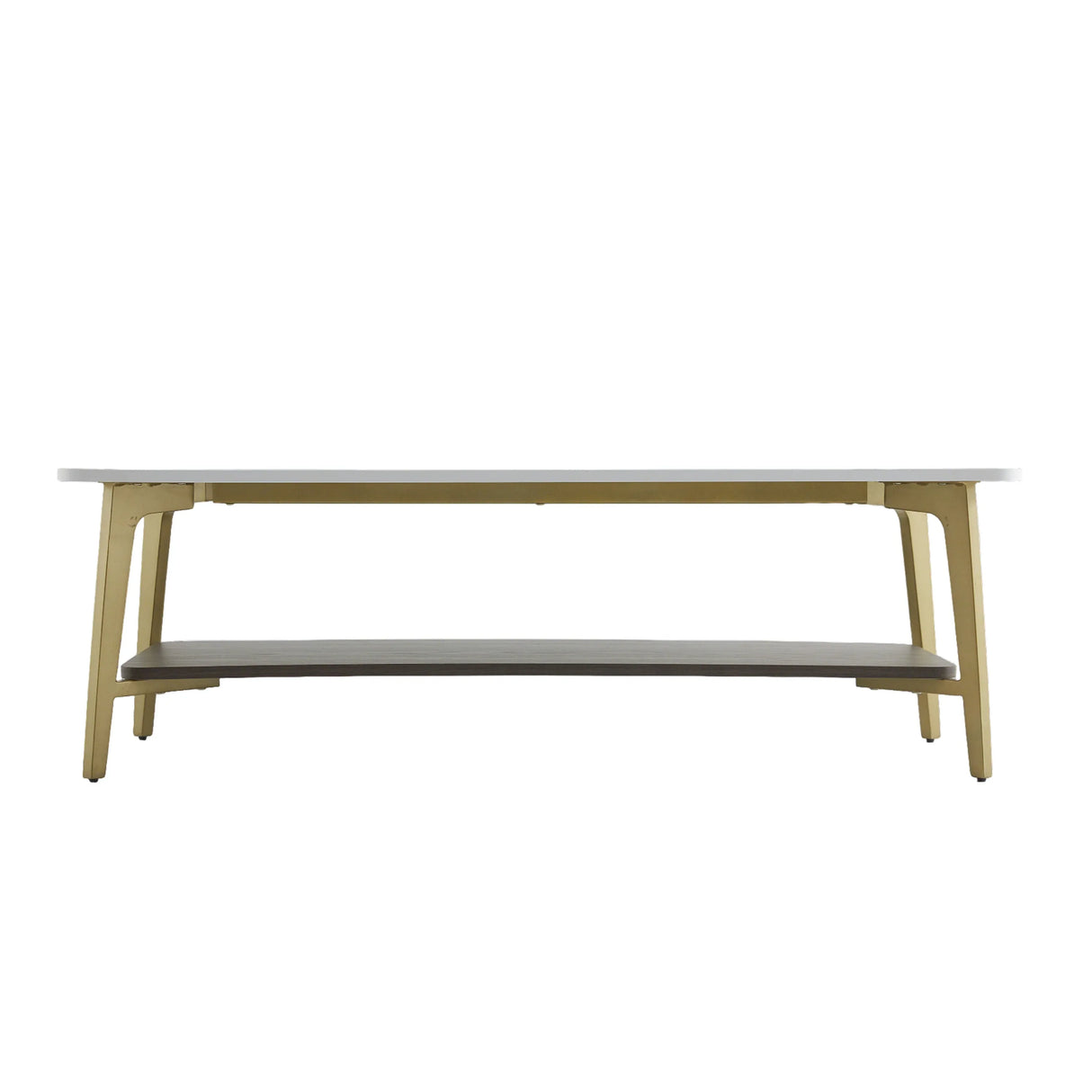 Golden White MDF Metal Frame Rectangular Coffee Table - Omega Lifestyles
