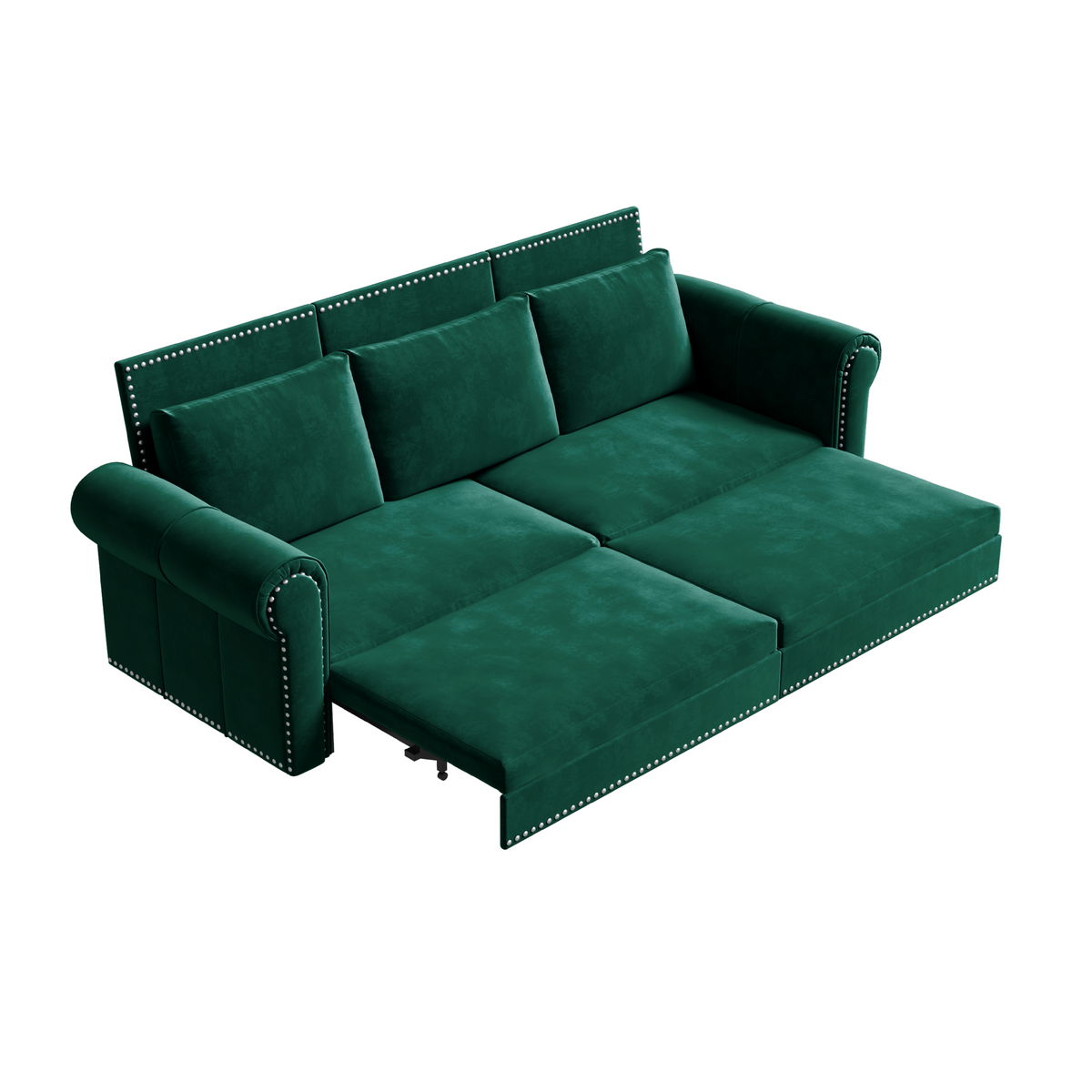 3-In-1 Velvet Convertible Sleeper Sofa Bed