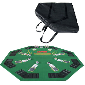 Folding Octagon 48-Inch Poker Tabletop With Cup Holders - Omega Lifestyles