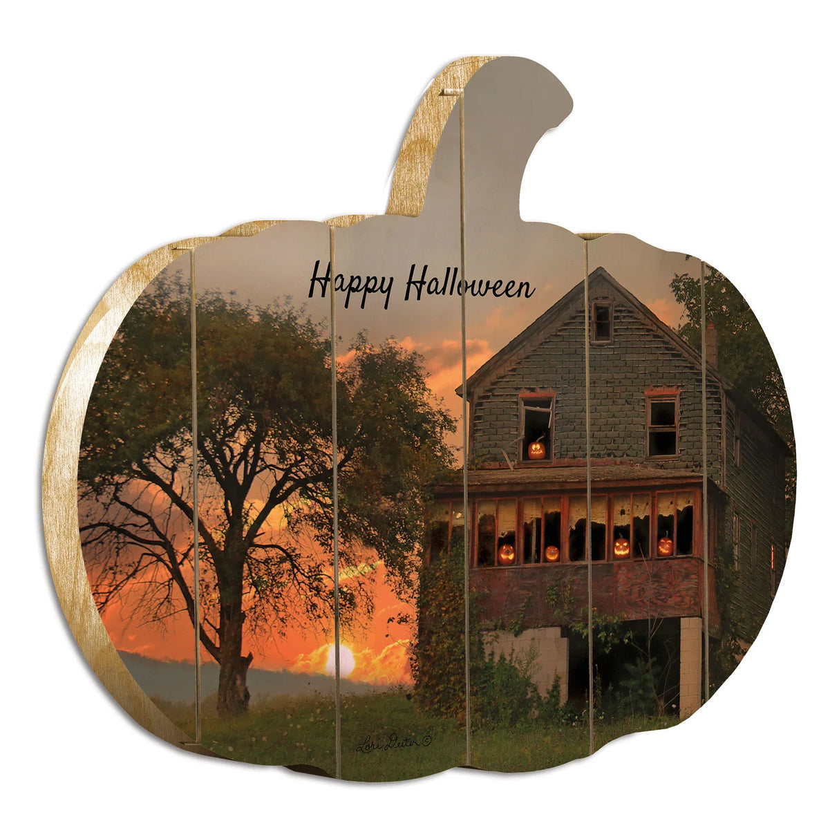 Wooden Pumpkin Halloween Wall Art Decor - Omega Lifestyles