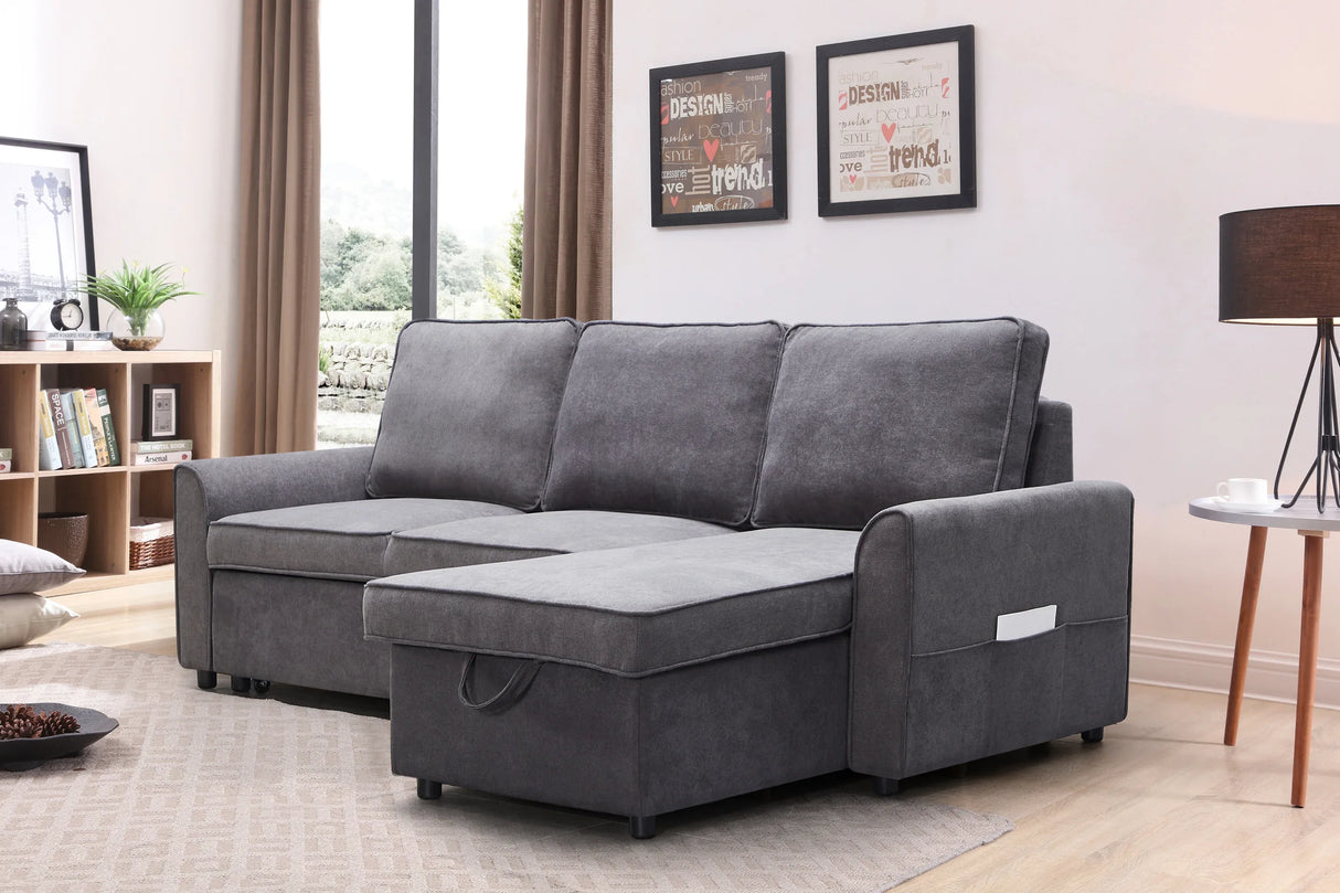 Modern Modular L-Shaped Reversible Sofa Bed With Storage - Omega Lifestyles