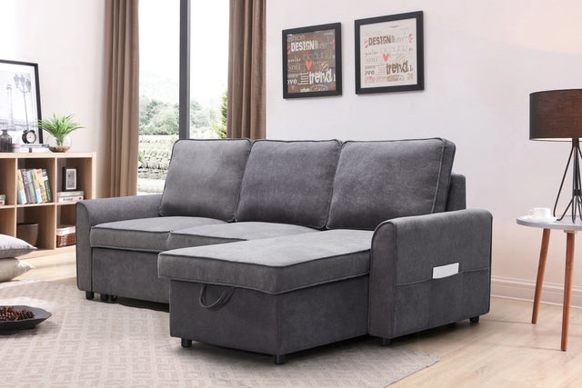 Modern Modular L-Shaped Reversible Sofa Bed With Storage - Omega Lifestyles