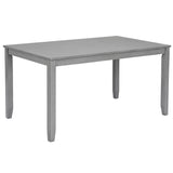 6-Piece Gray Acacia Wood Dining Table Set With Bench - Omega Lifestyles