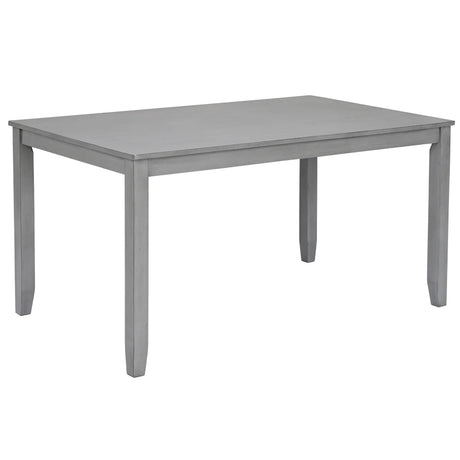 6-Piece Gray Acacia Wood Dining Table Set With Bench - Omega Lifestyles