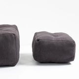 Velvet Memory Foam Bean Bag Chair With Ottoman - Omega Lifestyles