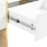 Minimalist White High Gloss Coffee Table With Drawers - Sleep Galleria