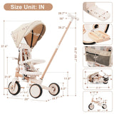 7-in-1 Multifunctional Foldable Baby Tricycle With Canopy - Omega Lifestyles