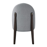 Set of 2 Contemporary Gray Fabric Espresso Dining Chairs - Omega Lifestyles