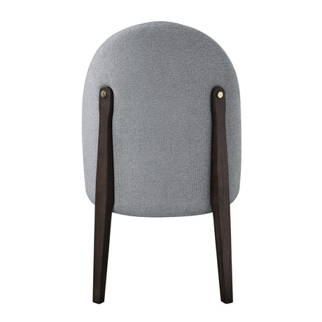 Set of 2 Contemporary Gray Fabric Espresso Dining Chairs - Omega Lifestyles