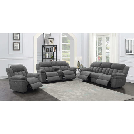 Charcoal Upholstered Power Glider Recliner With Pocket Coils - Omega Lifestyles