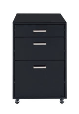 Black Synthetic Wood 3-Drawer File Cabinet - Omega Lifestyles