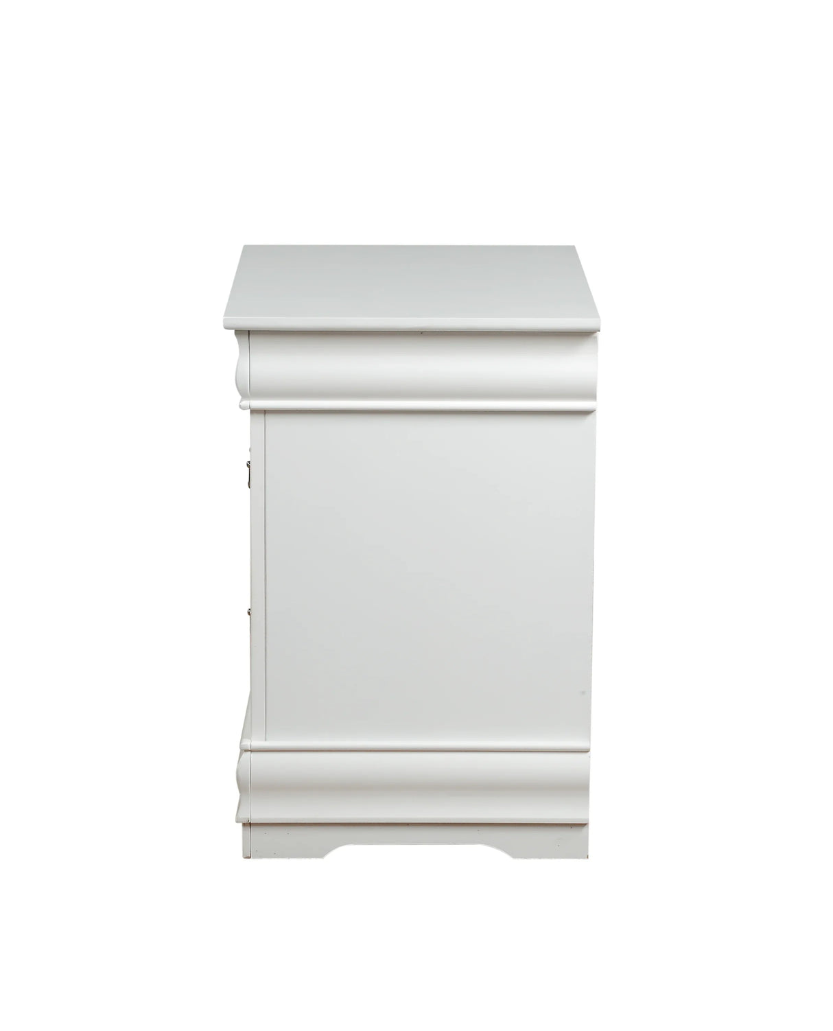 White Synthetic Wood Nightstand With Storage Drawers - Omega Lifestyles