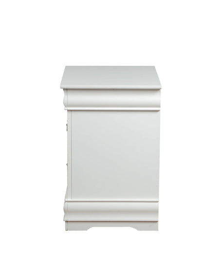 White Synthetic Wood Nightstand With Storage Drawers - Omega Lifestyles