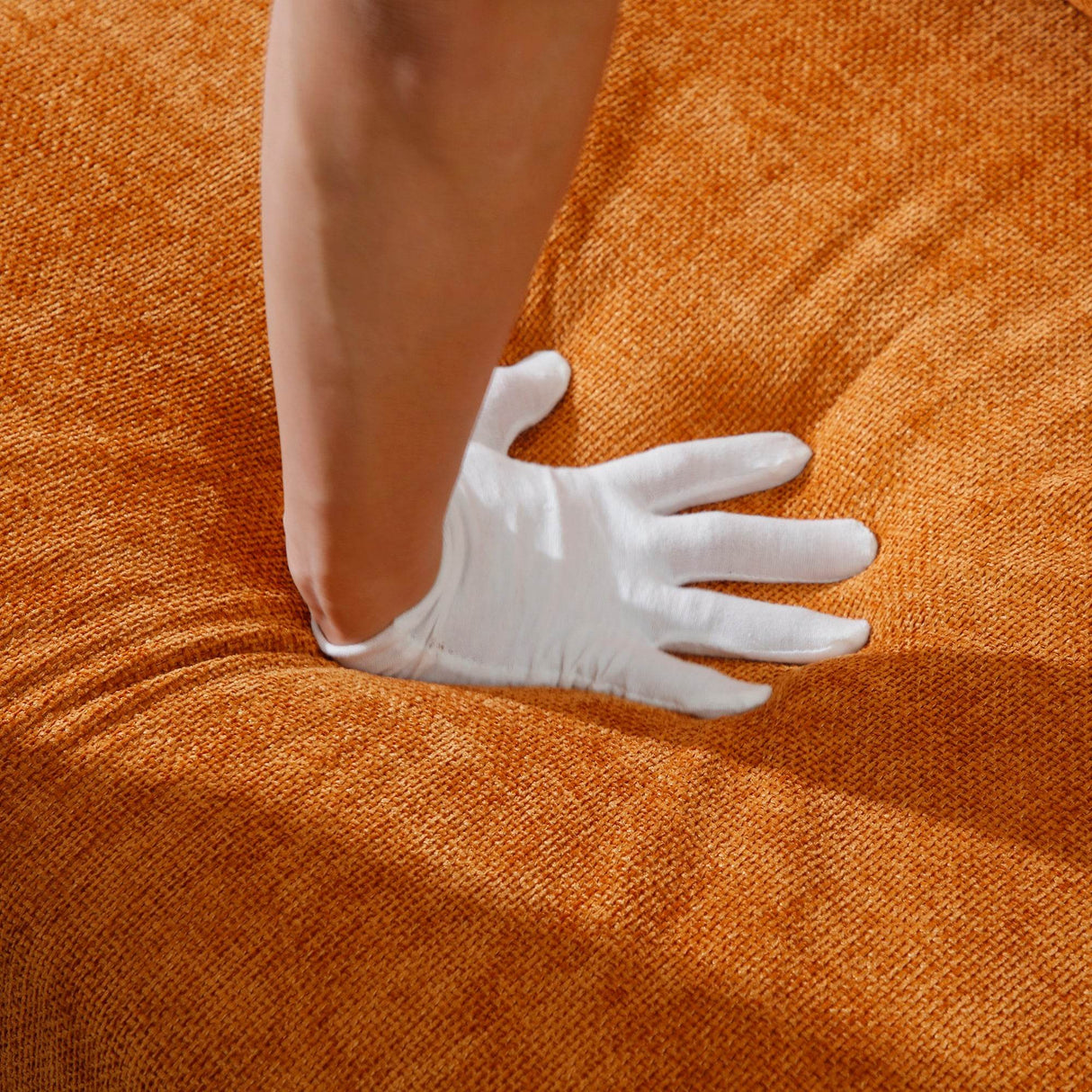 Modern Linen 3-Seat Chesterfield Sofa With Crystal Buttons - Omega Lifestyles