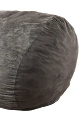 Microfiber Cylindrical Foam-Filled Charcoal Bean Bag Chair - Omega Lifestyles