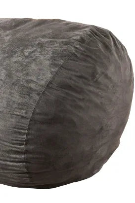 Microfiber Cylindrical Foam-Filled Charcoal Bean Bag Chair - Omega Lifestyles