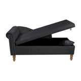 Classic Velvet Storage Chaise Lounge With Pillow - Omega Lifestyles