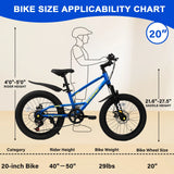 20-Inch Blue Steel Frame Kids Bike With 7-Speed Suspension - Omega Lifestyles