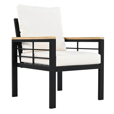 5-Piece Acacia Wood Iron Frame Patio Furniture Set - Omega Lifestyles