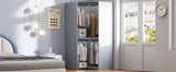Polygon Corner Space-Saving Gray Particle Board Wardrobe - Omega Lifestyles