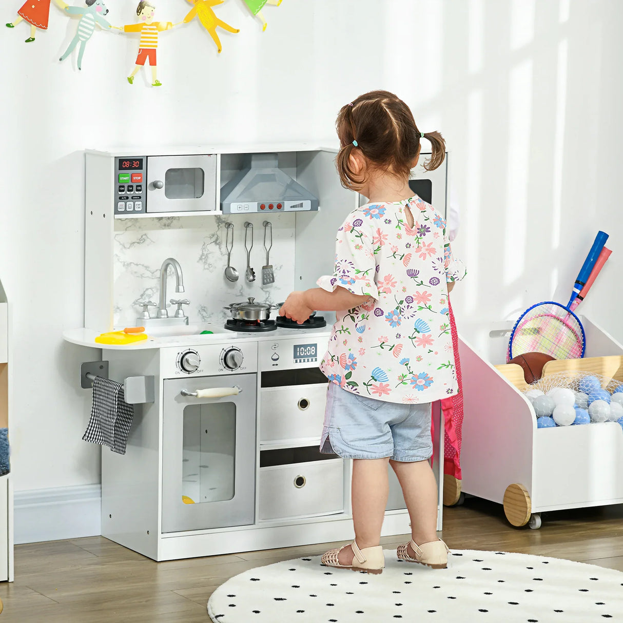 Kids Kitchen Playset With Lights Sounds And Accessories - Omega Lifestyles