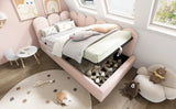 Pink Velvet Upholstered Twin Storage Daybed With Metal Frame - Omega Lifestyles