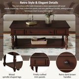 Retro Farmhouse Coffee Table With Drawer And Wheels - Sleep Galleria