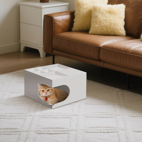 Multifunctional Creamy White Pet Sofa Side Cabinet - Sleep Galleria